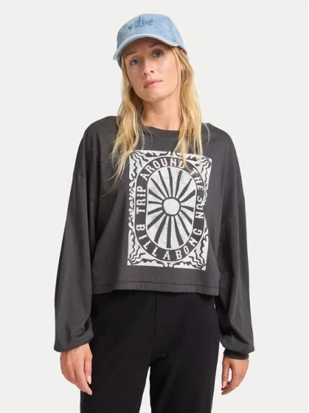 Billabong Bluză Trip Around Cropped Fit gri