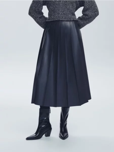 Reserved Плісирована міді-спідниця антрацитовий 