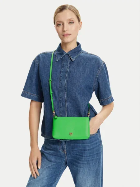Geantă PINKO Flat Horizontal Mini AI verde