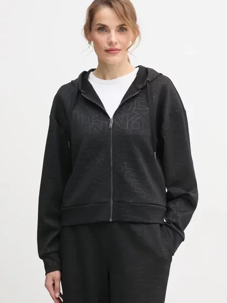 Pletena jakna Dkny s kapuco črna