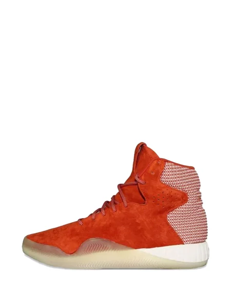Sneakerși Adidas Tubular cu șireturi din dantelă portocaliu