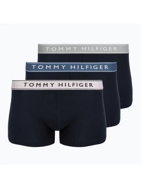 Боксерки Tommy Hilfiger Trunk WB 3 pairs purple pink/antique silverer/aegean sea черно