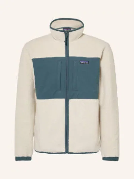Patagonia Fleecová Mikina Retro Pile krémová / petrolejová