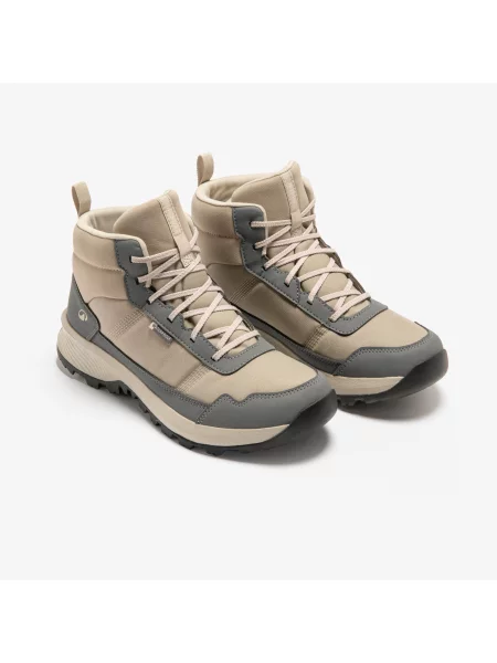 Buty turystyczne Quechua mid wodoodporne beżowe