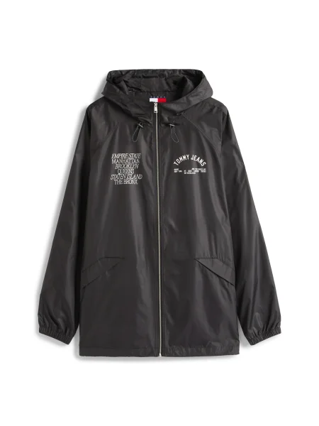 Tommy Jeans Geacă de primăvară-toamnă negru / murdar alb