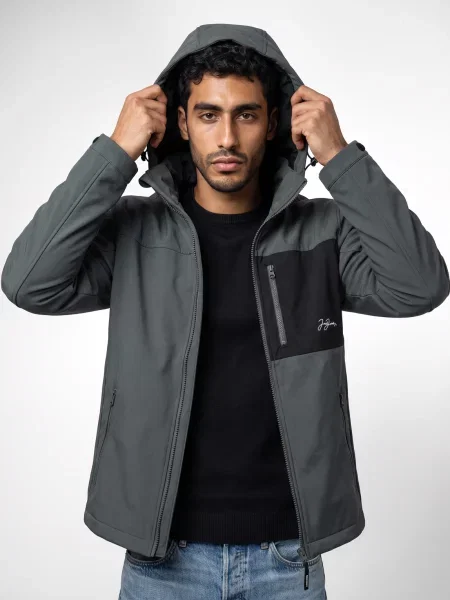 Geacă Jack & Jones softshell gri