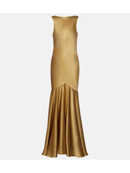 Rochie Nina Ricci din satin auriu