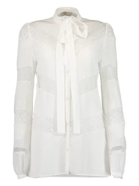 Cămașă Elie Saab din dantelă alb