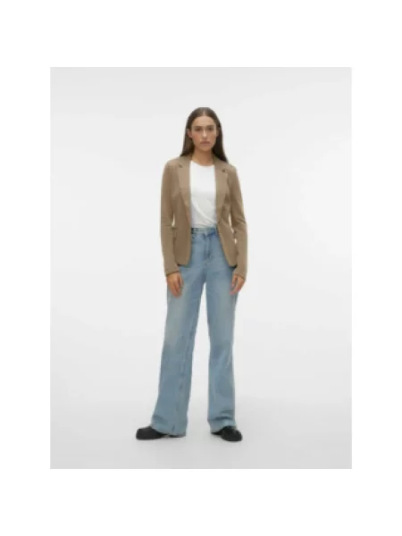 VERO MODA Kurtki Kobieta brązowy M Dżinsowy Blezer beżowa