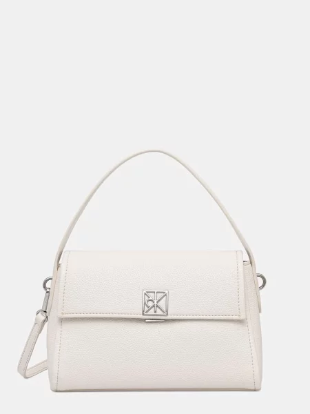 Calvin Klein geantă crossbody pentru femei cu imitație de piele alb