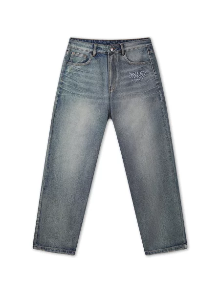 Ed Hardy Jeans albastru închis / verde iarbă roșu