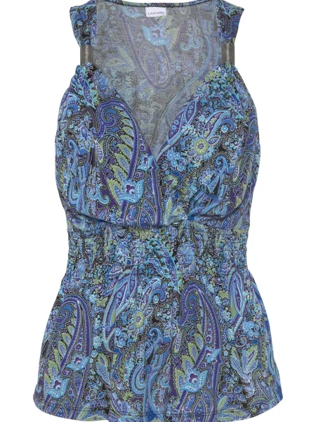 LASCANA Top albastru / verde / lila negru