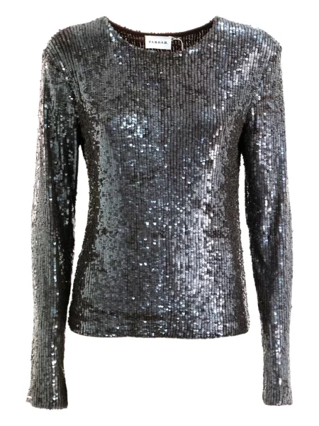 Top P.a.r.o.s.h. cu paiete lung gri