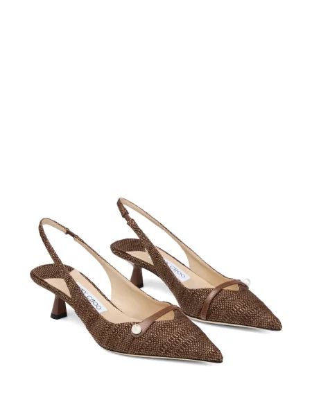 Pantofi cu toc Jimmy Choo cu bretele maro