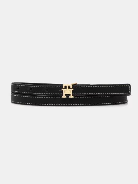 Tommy Hilfiger opasok dámsky kožený čierna