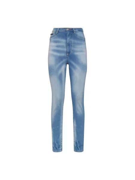 Skinny jeansy skinny Philipp Plein niebieskie