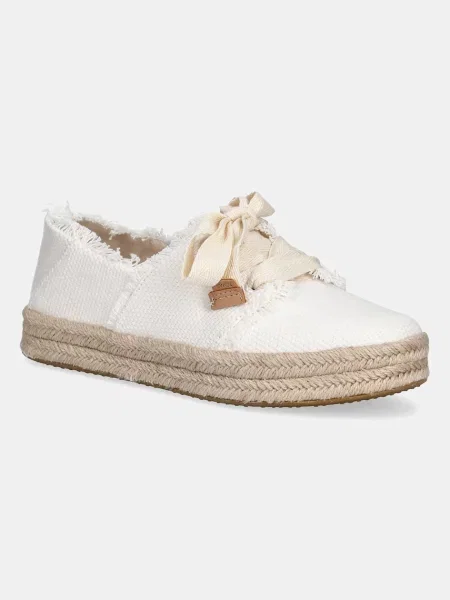 Toms teniși BEACHSIDE WOVEN/FRAY alb