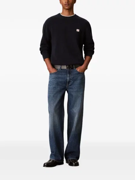 Pulover Calvin Klein cu autograf albastru