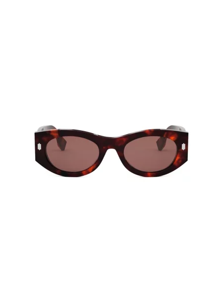 Okulary przeciwsłoneczne Fendi z logo brązowe