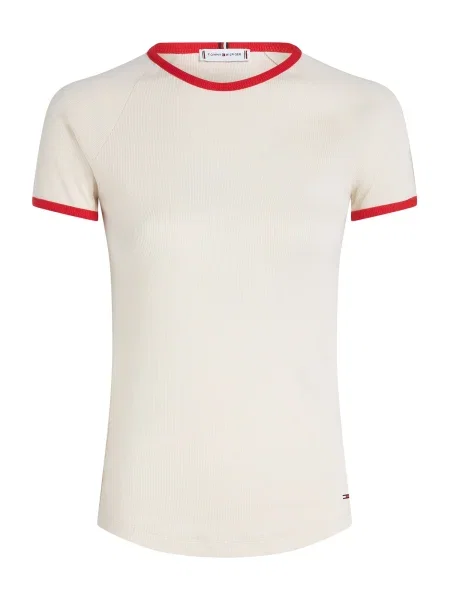 TOMMY HILFIGER Tricou deschis / roșu bej