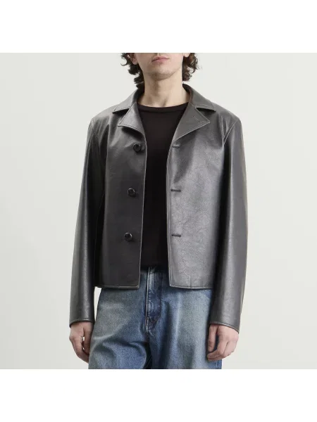 Kurtka skórzana Maison Margiela czarna