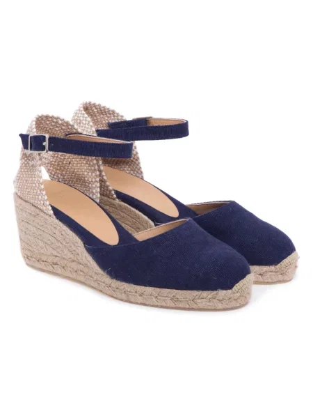 Espadryle Castaner na koturnie niebieskie