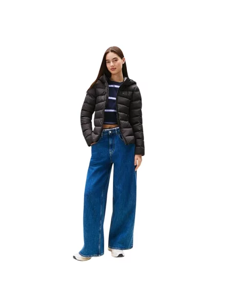 Tommy Jeans kurtka puchowa Kobiety jednolity S czarny