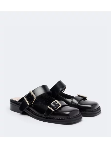 Papuci tip mules Simone Rocha din piele negru