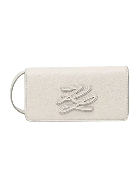 Karl Lagerfeld torebka skórzana K/AUTOGRAPH beżowa