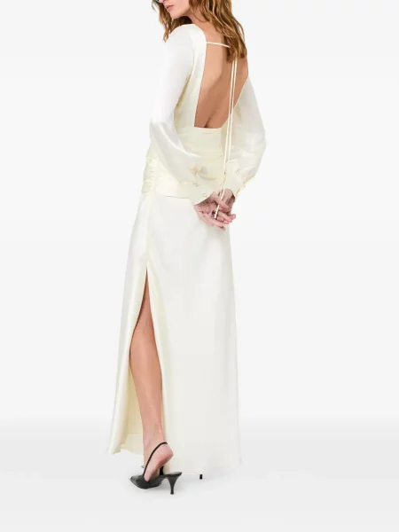 Rochie maxi Nicholas cu volane alb