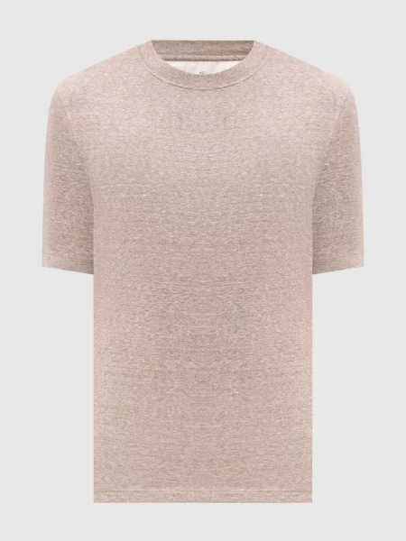 Меланжевая футболка Brunello Cucinelli бежевая