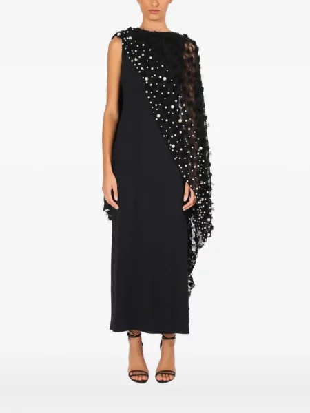 Rochie Lethicia Bronstein cu perle de costum negru