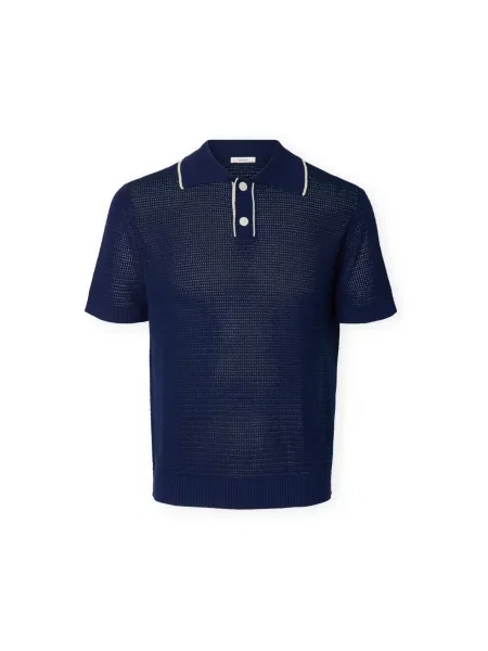 Tricou Selected tricotate albastru