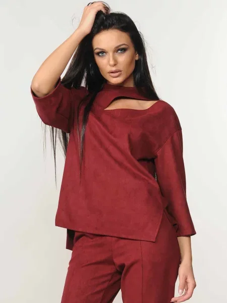 Блуза RiMari віскоза/поліестер бордовий