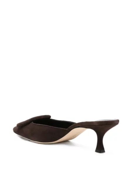 Mule natikače Manolo Blahnik sa kopčom smeđa