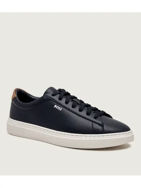 BOSS BLACK Teniși din piele Kieran_Tenn_allt negru