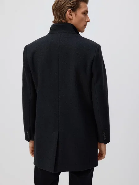 Шерстяное пальто Reserved черное
