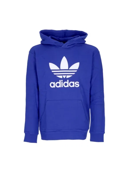 Bluza z kapturem Adidas z kapturem z logo niebieska