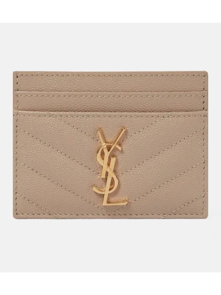 Portofel Saint Laurent din piele bej