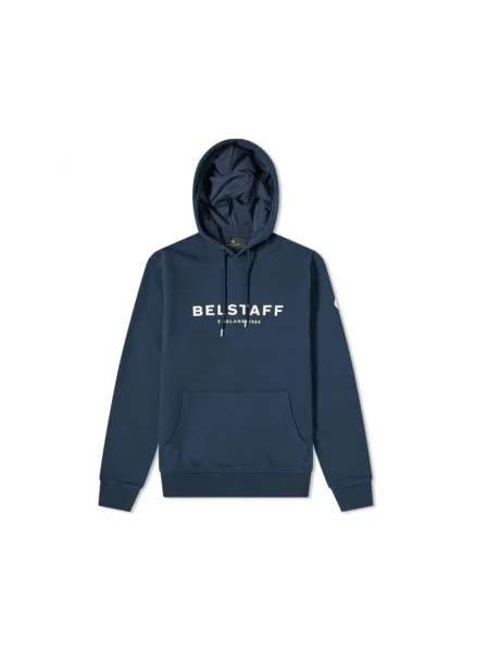 Bluza z kapturem Belstaff z kapturem niebieska