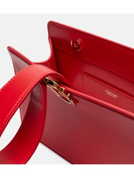 Usnjeni top Ferragamo rdeča