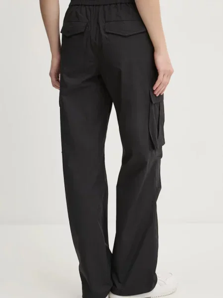 Karl Lagerfeld Jeans pantaloni femei drept high waist negru