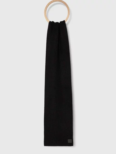 Шал с вълна AllSaints с изчистен дизайн черно