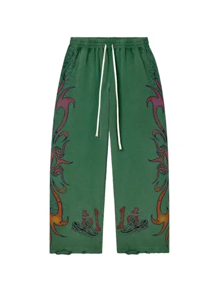 Pantaloni Vale cu imagine alergare verde
