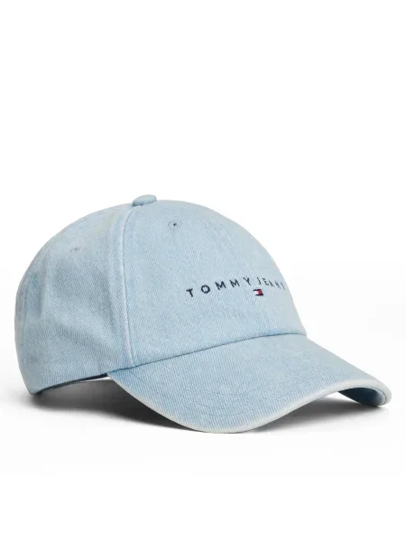 Șapcă Tommy Jeans Linear Denim Cap celest albastru