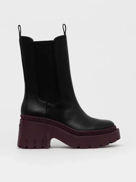 Coach ghete chelsea de piele Alexa femei cu drept negru