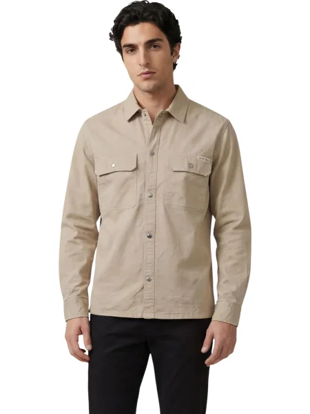 Džínová košile Calvin Klein béžový