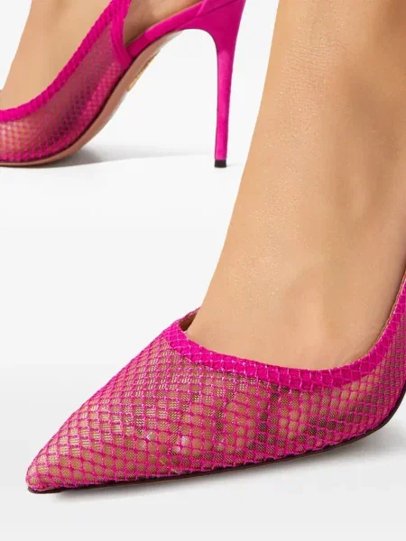 Pantofi cu toc Aquazzura cu funde roz