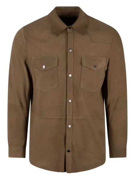 Koszula Colamarino zamszowa brązowa