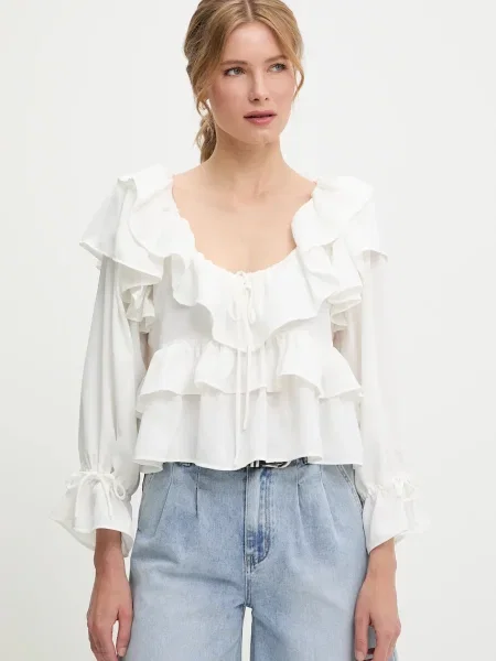 Bluza Answear Lab za žene bez uzorka bijela